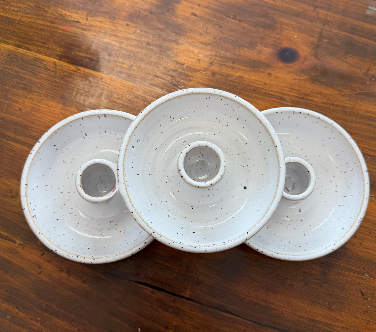 Handmade Speckled Ceramic Tapered Candle Holder