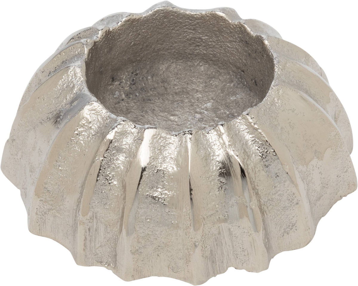 Silver Cast Aluminum Tealight Candle Holder