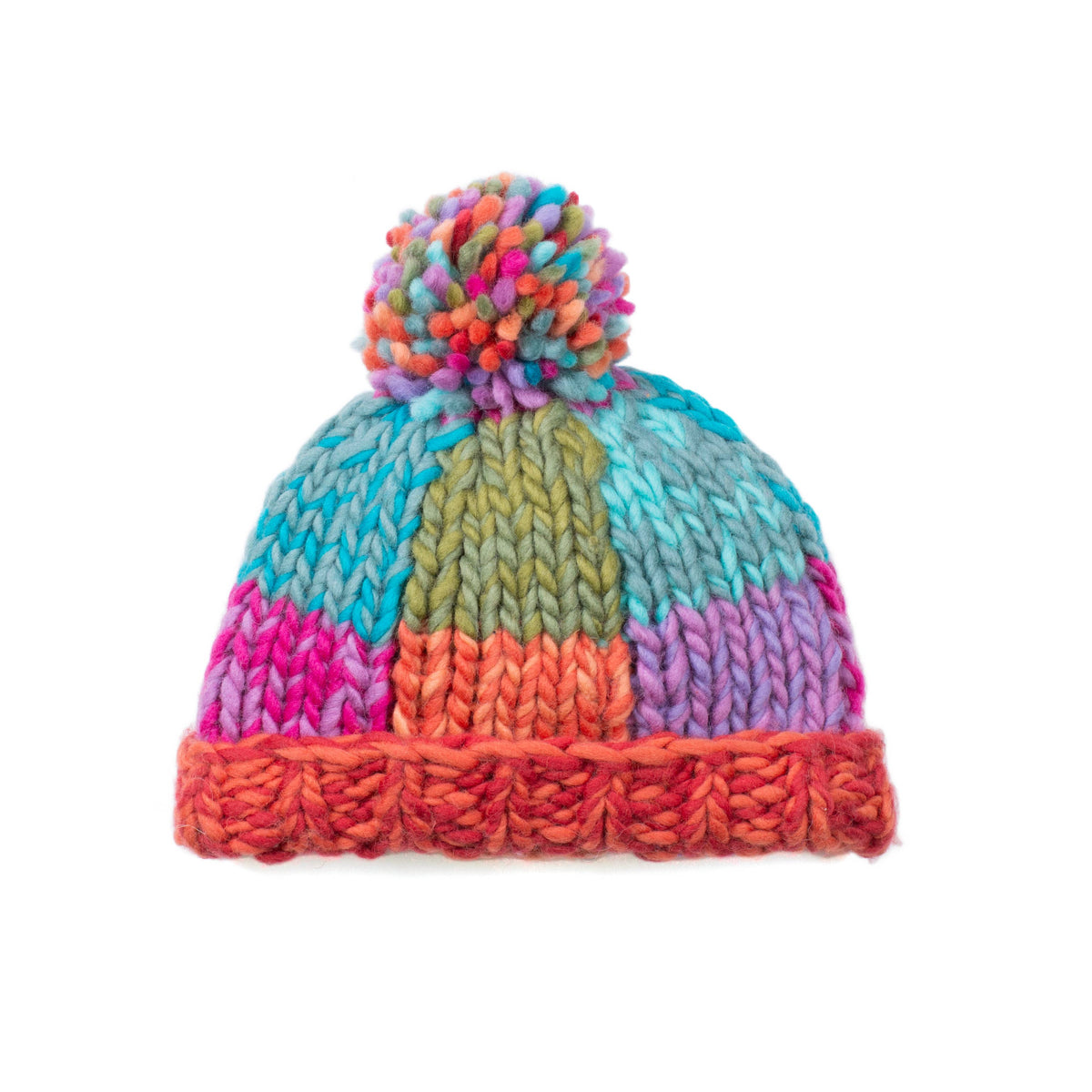 Sloane Hand-Knit Wool Pom Pom Hat