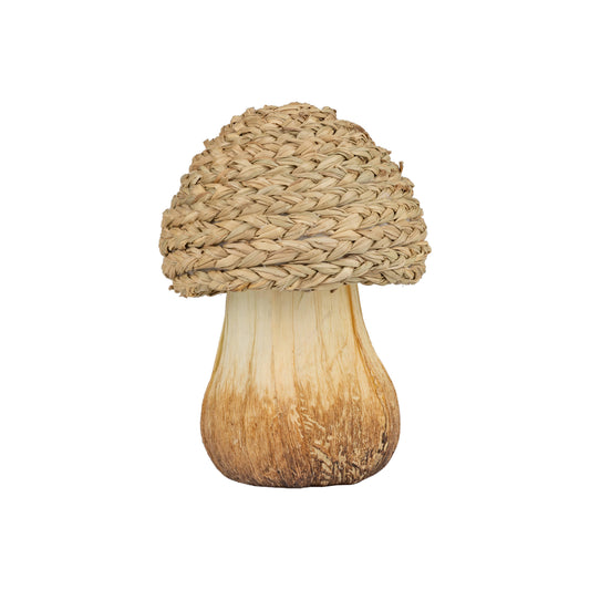 Natural Braided Raffia Mushroom Decoration