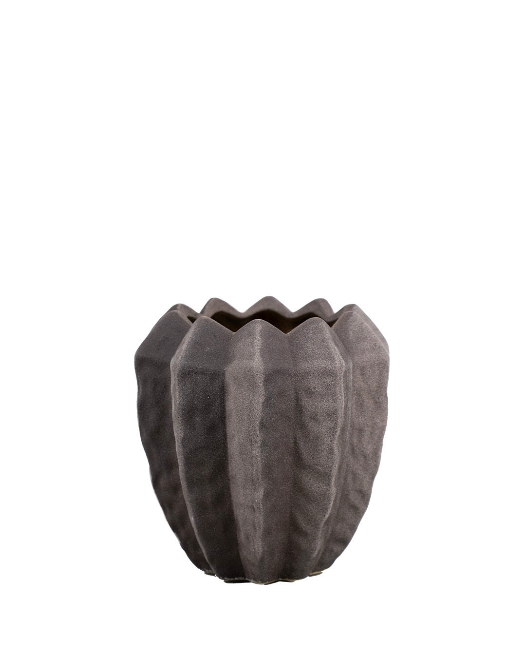 Sculptural Brown Ceramic Vase