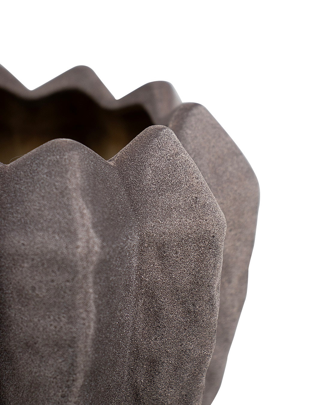 Sculptural Brown Ceramic Vase