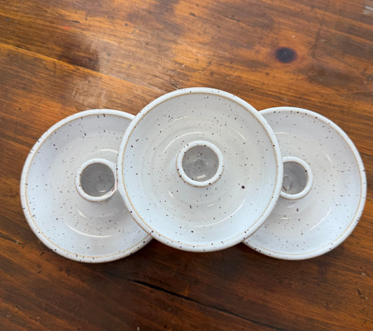 Handmade Speckled Ceramic Tapered Candle Holder