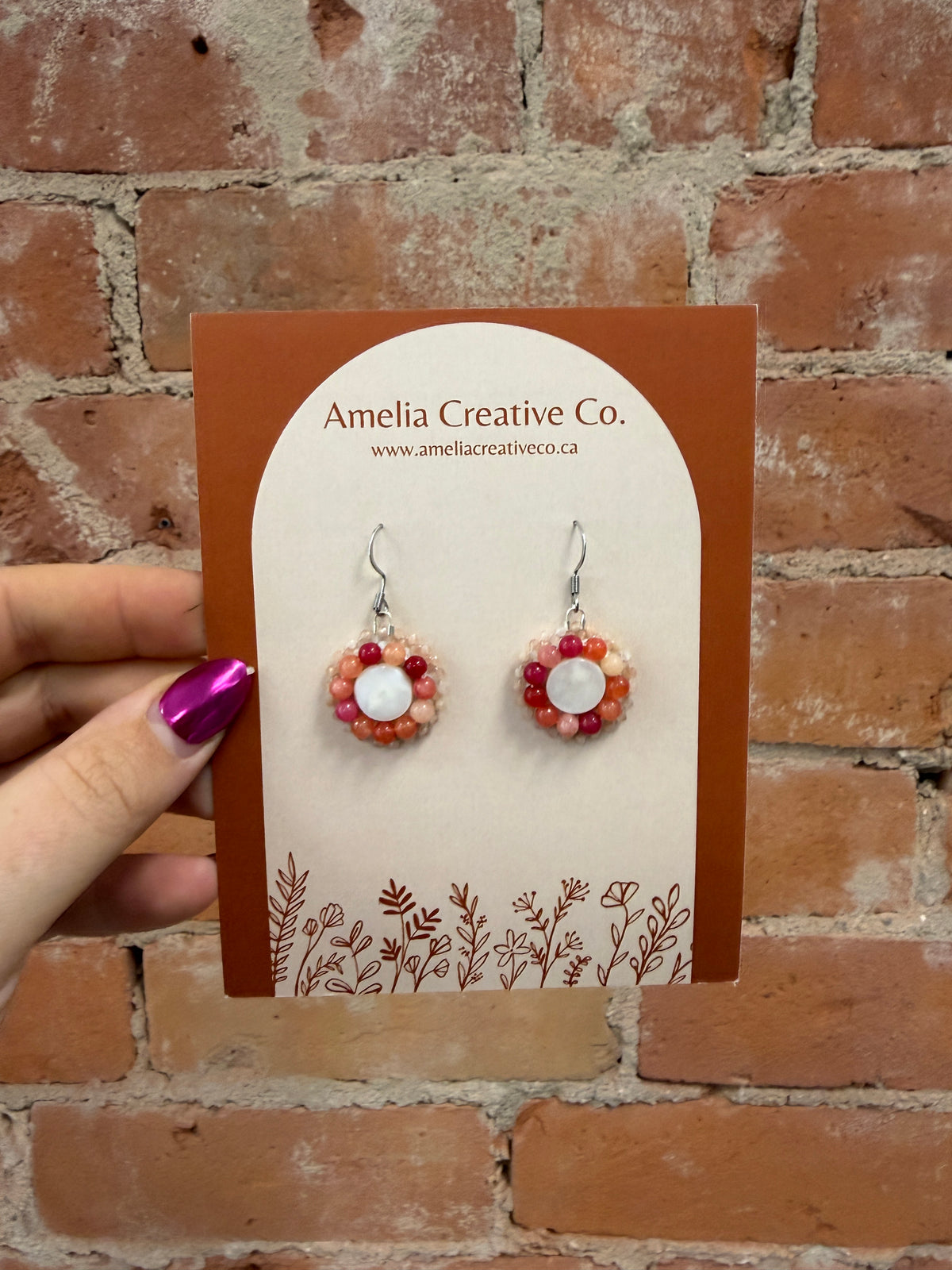 Orange Agate Shell Earrings